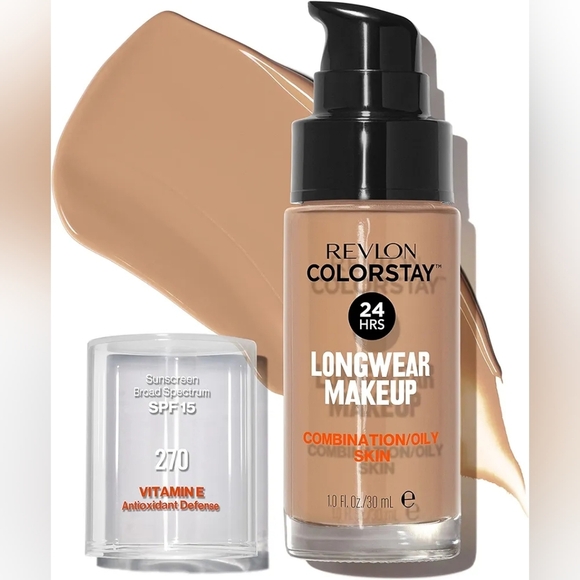 🌹 Revlon ColorStay Liquid Foundation Combination/Oily Skin, 270 Chestnut - Picture 1 of 4
